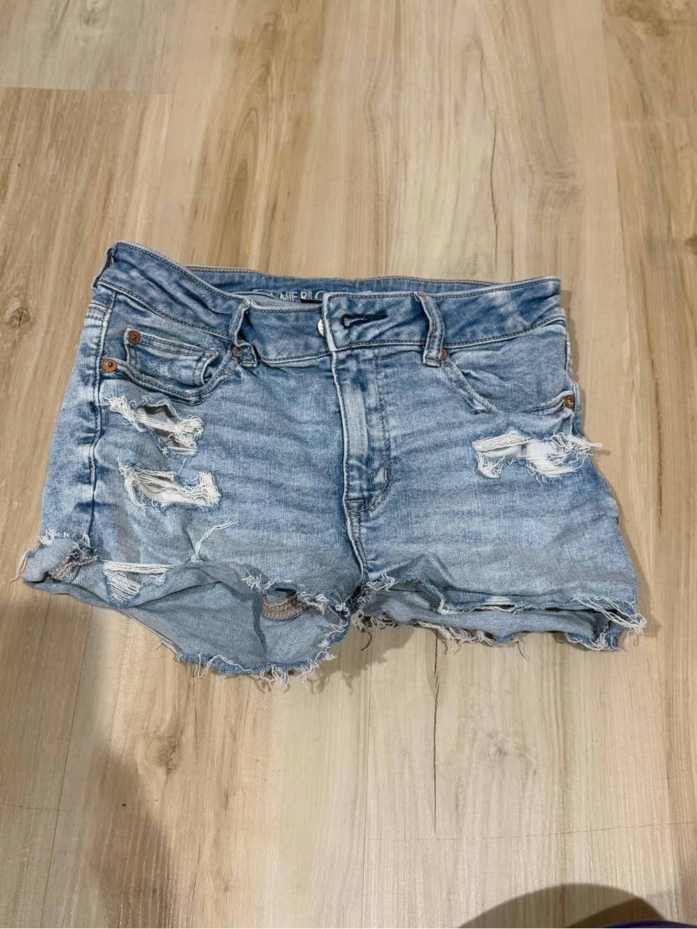Light Blue Distressed Denim Women's Shorts